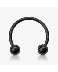 Kit 20un Piercing Ferradura Preta com Bolinha em aço cirúrgico para lojistas e body piercers