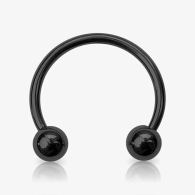 Kit 20un Piercing Ferradura Preta com Bolinha em aço cirúrgico para lojistas e body piercers