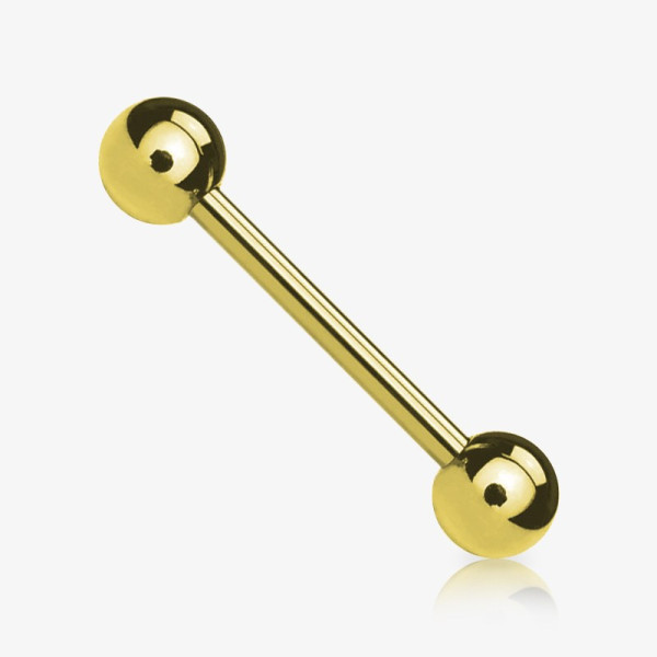 Kit piercing barbell dourado atacado com bolinhas em aço cirúrgico