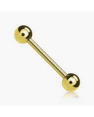 Kit piercing barbell dourado atacado com bolinhas em aço cirúrgico