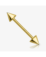 Kit piercing barbell dourado com spike em aço para revenda no atacado