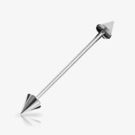 Kit piercing transversal com spike nas pontas para orelha – modelo industrial para revenda atacado