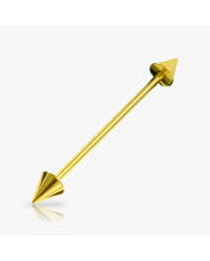 Kit piercing transversal spike dourado com haste reta e pontas em spike – ideal para perfuração industrial e revenda no atacado