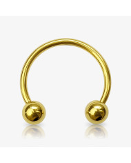 Kit 20un Piercing Ferradura Dourada com Bolinha em aço cirúrgico 316L