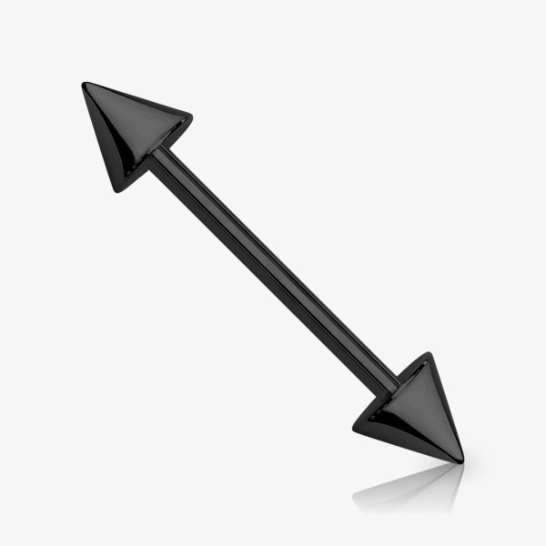 Kit piercing barbell preto com spike em aço para revenda atacado com 20 unidades