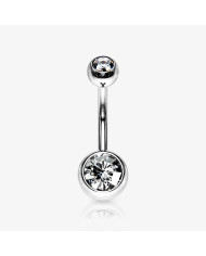 Kit 10 Piercing Umbigo Atacado com Pedrinha de Cristal