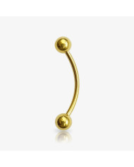 Kit Piercing Sobrancelha Dourado Bolinha com 20un em aço cirúrgico dourado