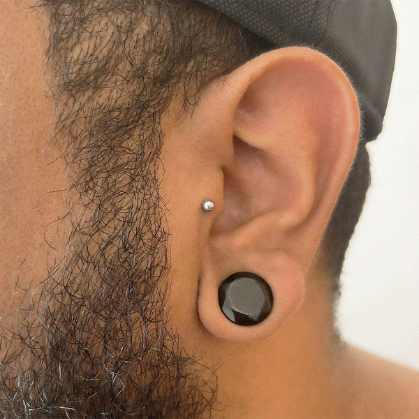 Kit 20un piercing barbell reto com bolinha atacado em aço cirúrgico preto