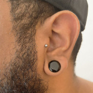 Kit 20un piercing barbell reto com bolinha atacado em aço cirúrgico preto