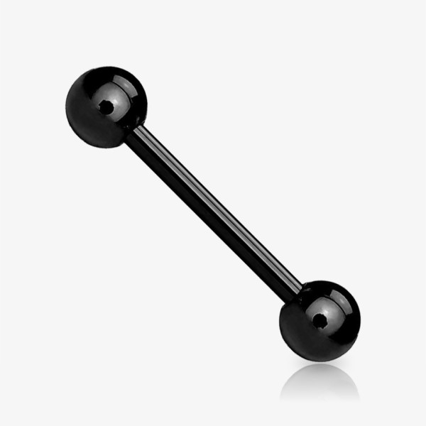 Kit 20un piercing barbell reto preto com bolinha atacado em aço cirúrgico