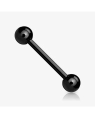 Kit 20un piercing barbell reto preto com bolinha atacado em aço cirúrgico