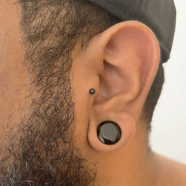 Kit piercing barbell preto atacado com bolinhas em aço cirúrgico